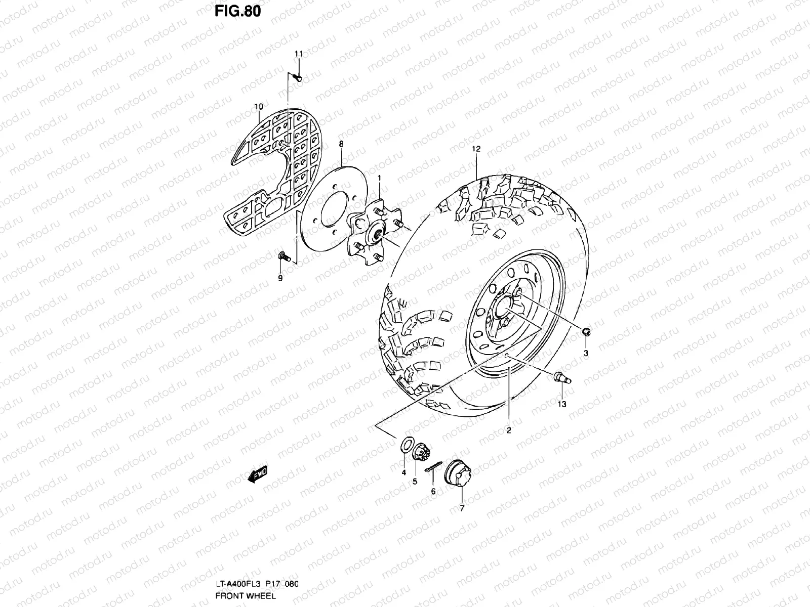 FRONT WHEEL (LT-A400FL3 P24)