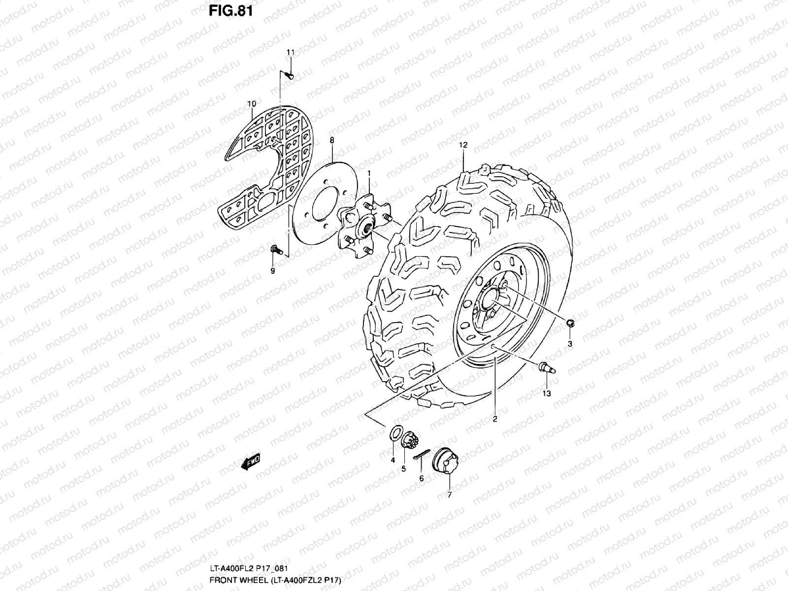 FRONT WHEEL (LT-A400FZL2 P17)