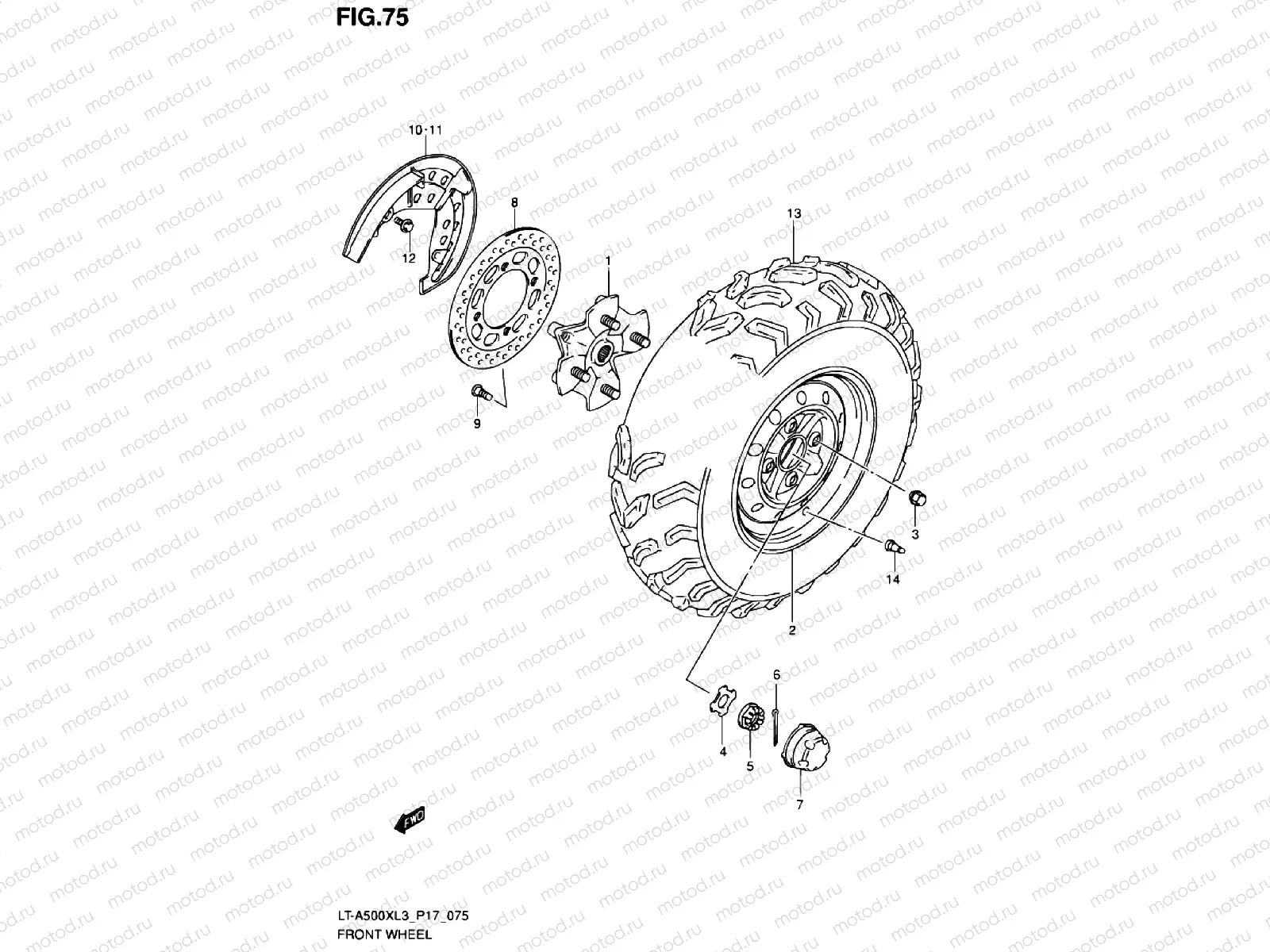 FRONT WHEEL (LT-A500XL3 P17)