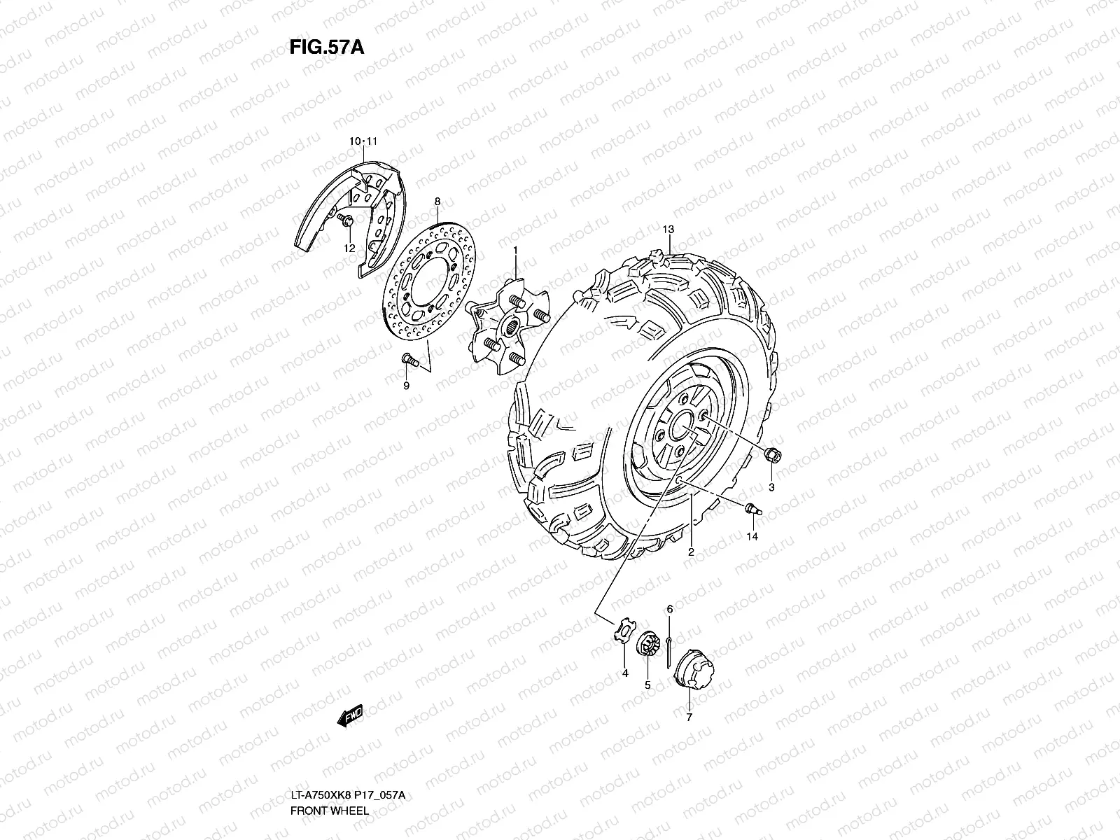 FRONT WHEEL (LT-A750XK9/XZK9)