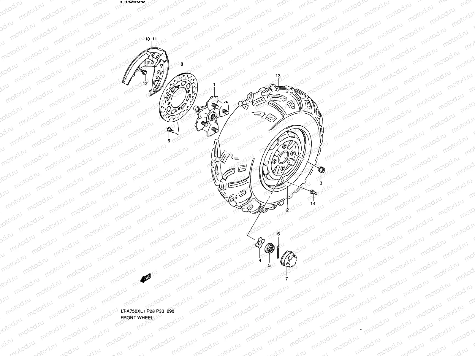 FRONT WHEEL (LT-A750XL1 P33)
