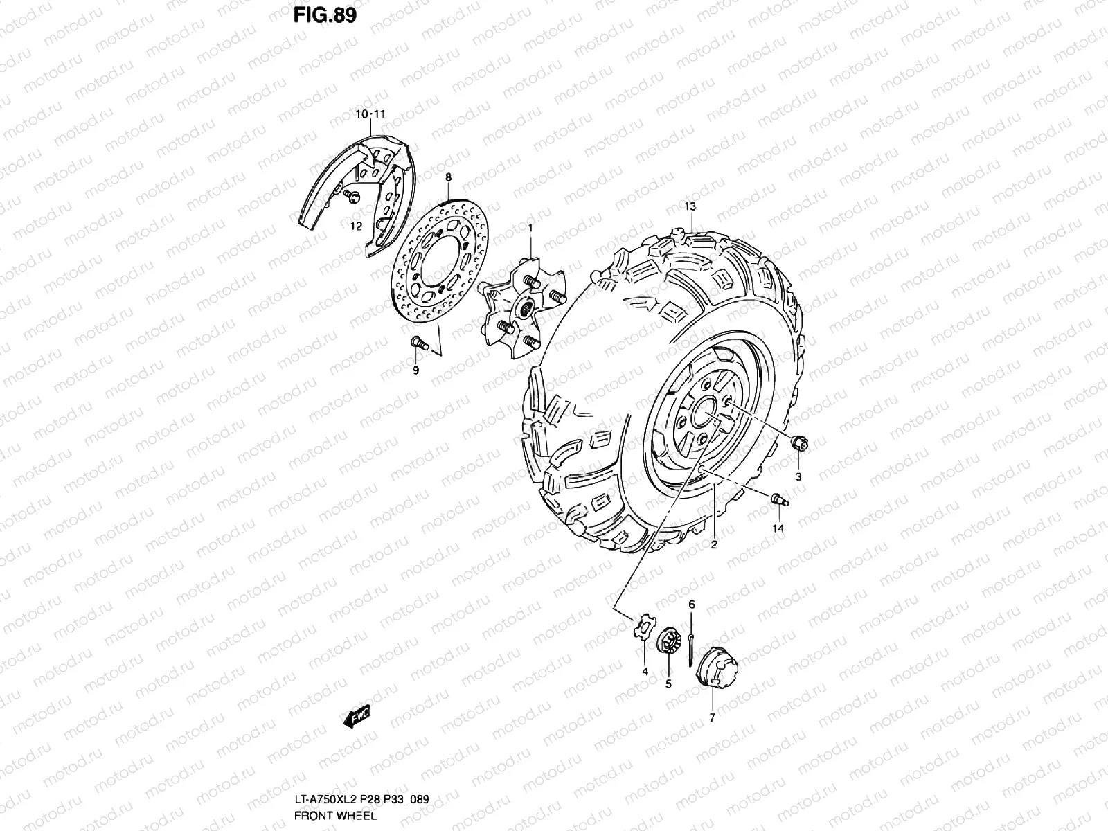 FRONT WHEEL (LT-A750XL2 P28)