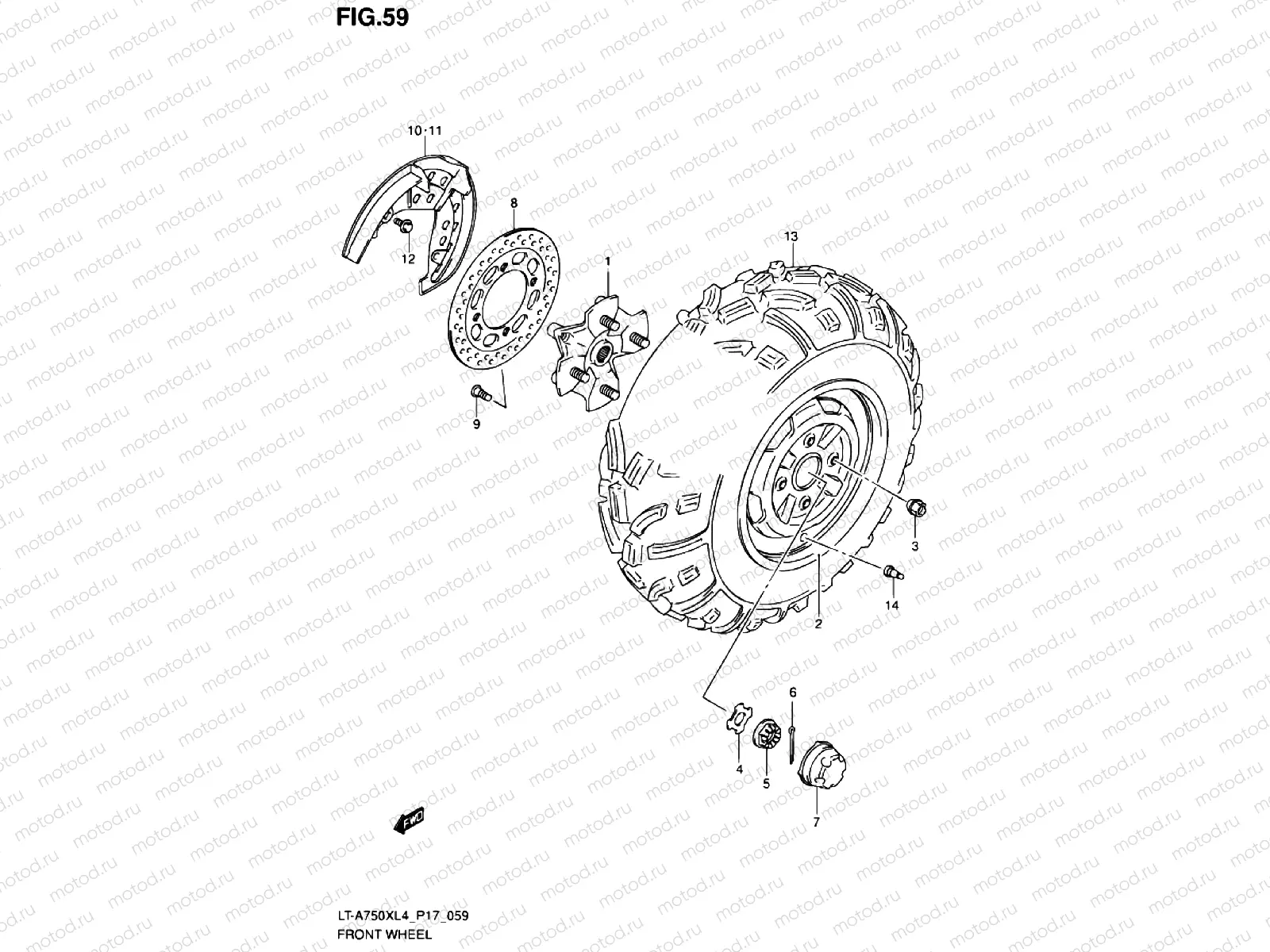 FRONT WHEEL (LT-A750XL4 P17)