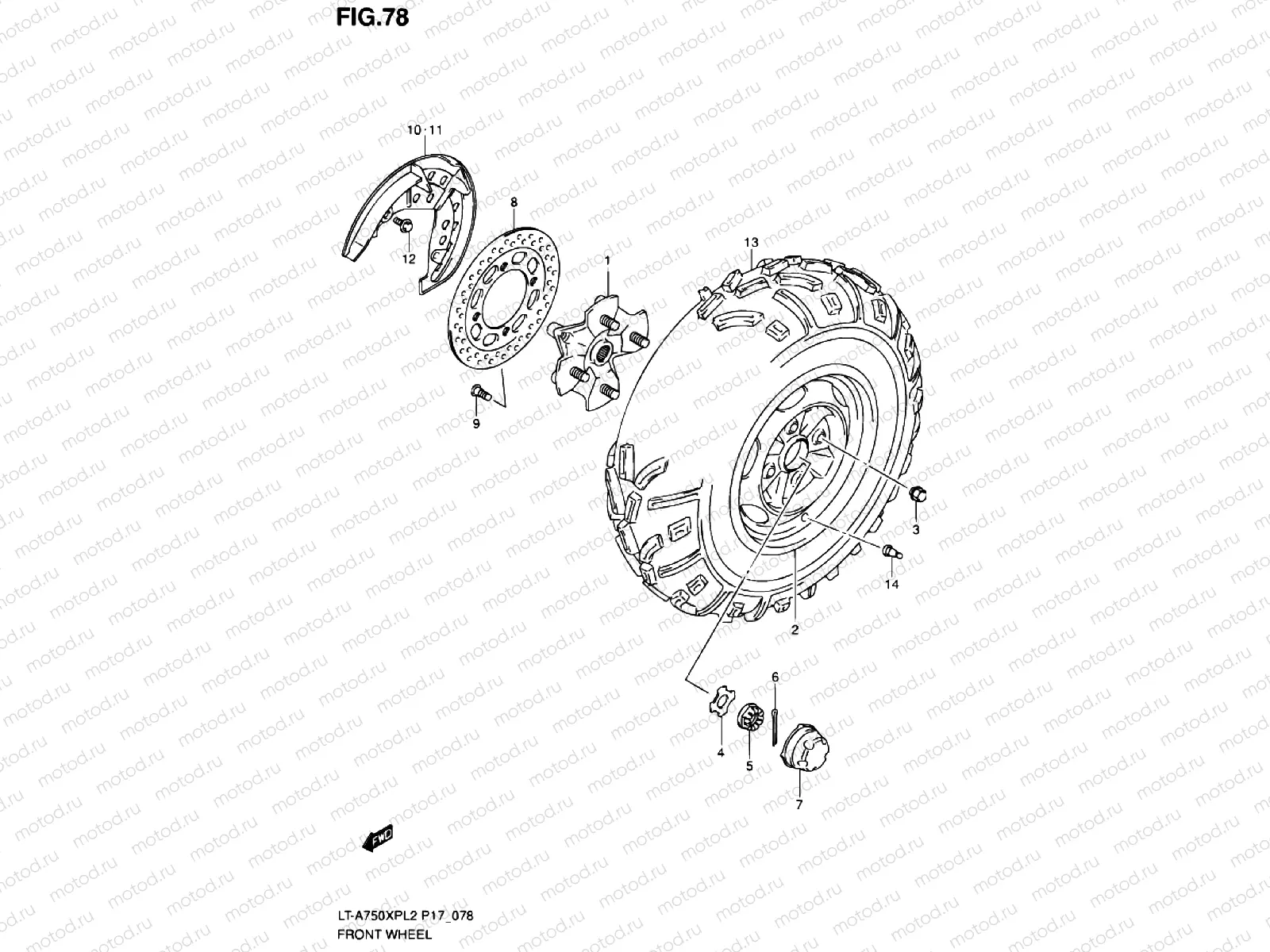 FRONT WHEEL (LT-A750XPL2 P17)