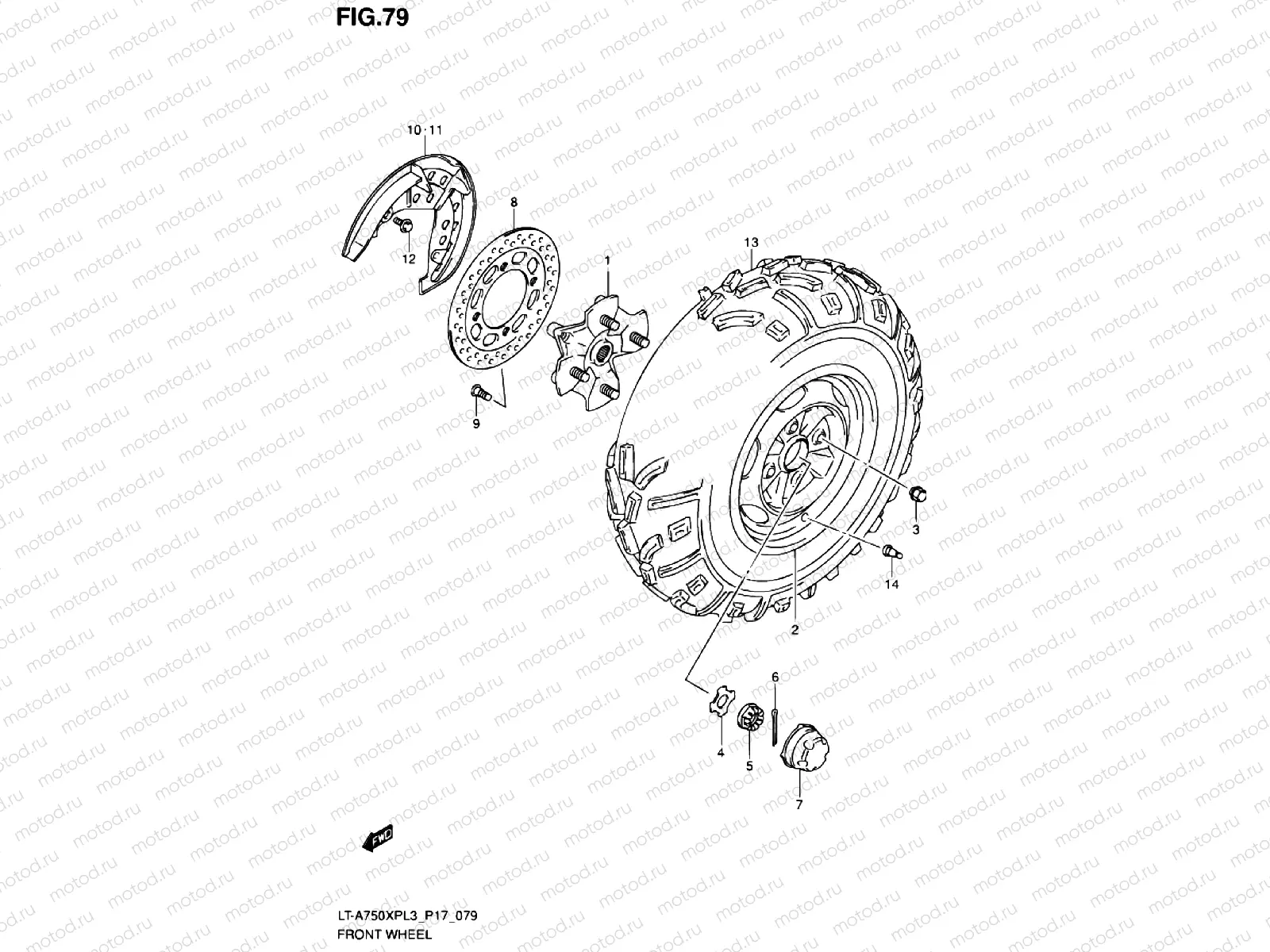 FRONT WHEEL (LT-A750XPL3 P24)