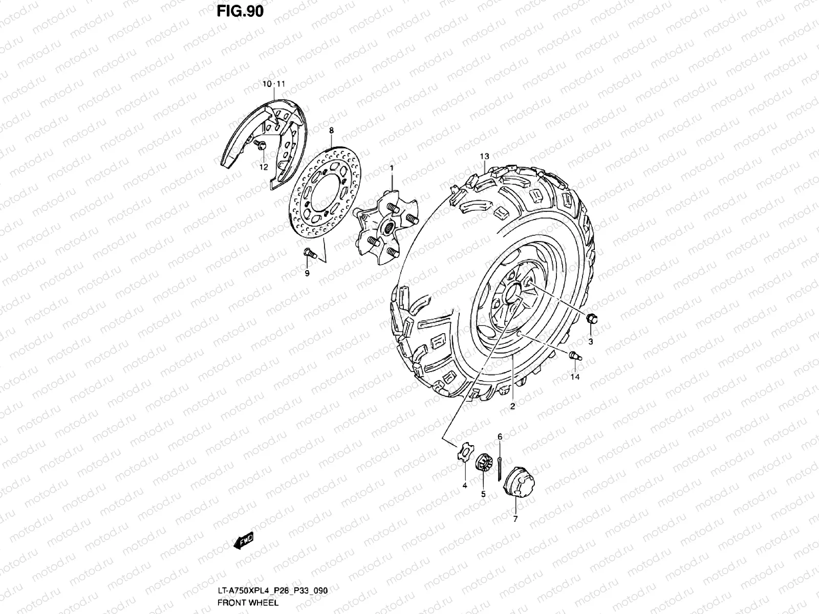 FRONT WHEEL (LT-A750XPL4 P28)