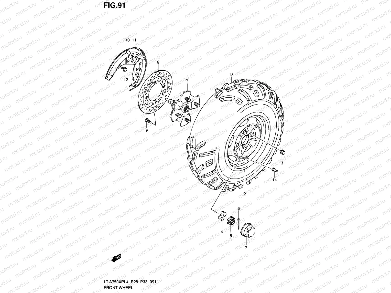 FRONT WHEEL (LT-A750XPL4 P33)