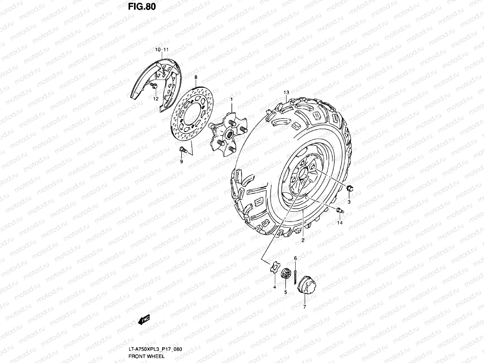 FRONT WHEEL (LT-A750XPZL3 P17)