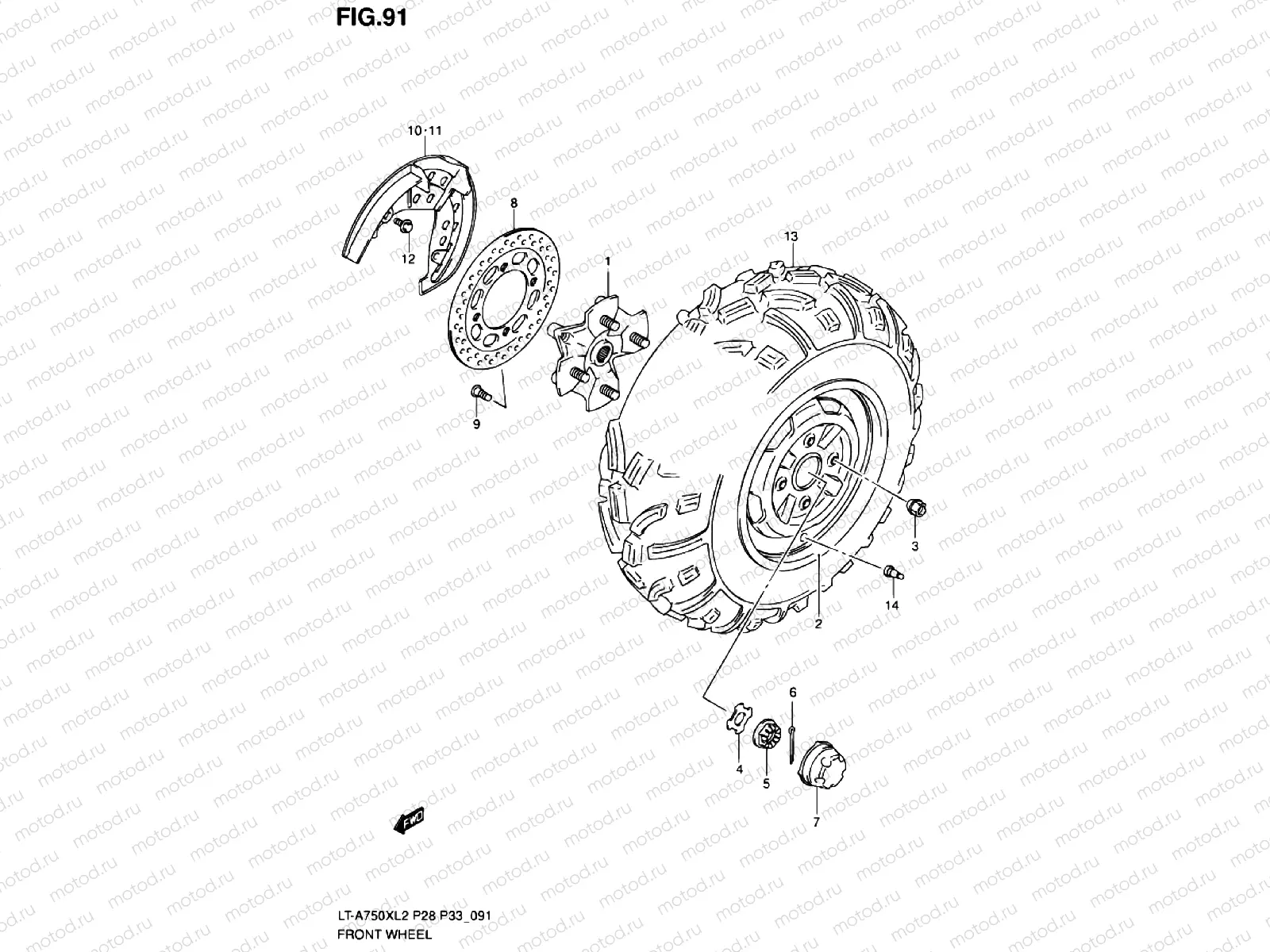 FRONT WHEEL (LT-A750XZL2 P28)