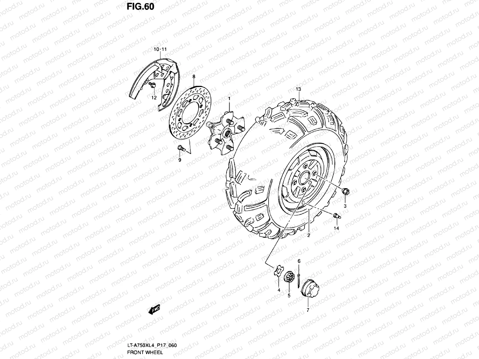 FRONT WHEEL (LT-A750XZL4 P17)