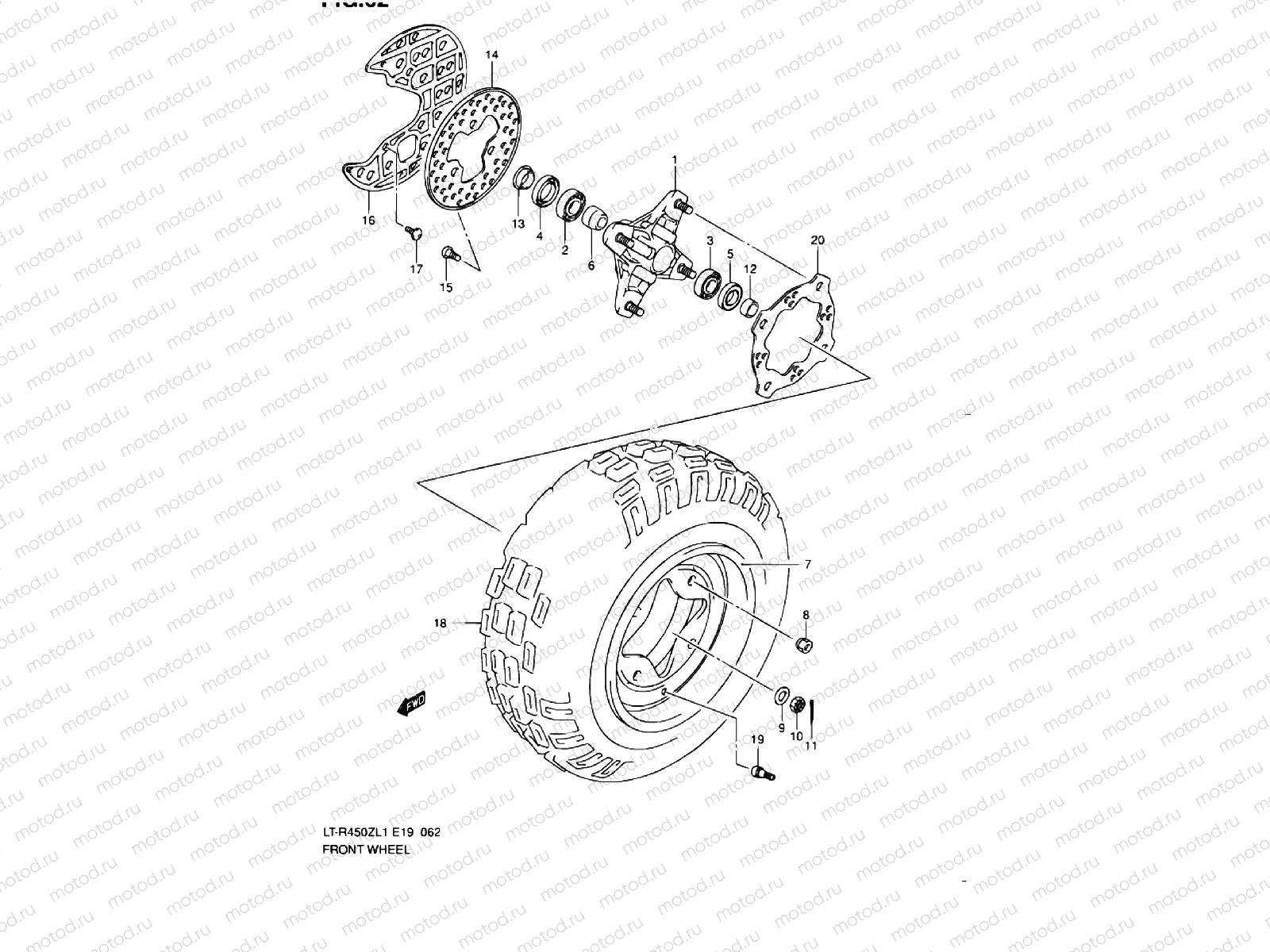 FRONT WHEEL (LT-R450L1 E19)
