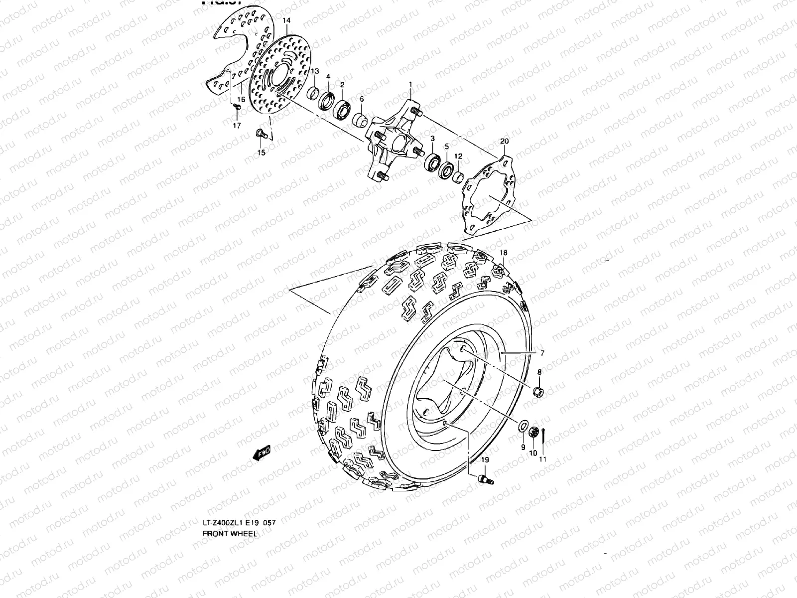 FRONT WHEEL (LT-Z400ZL1 E19)
