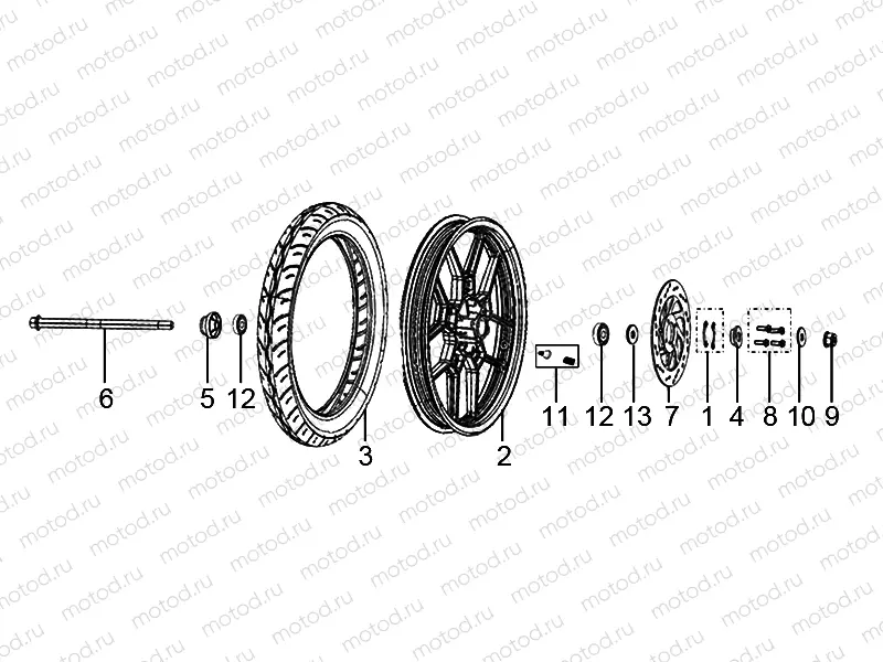 Front wheel made of alloy