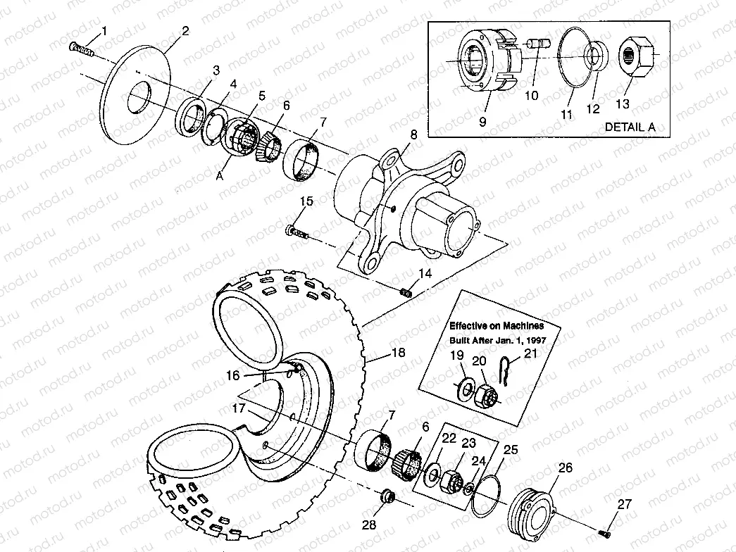 FRONT WHEEL Magnum 4X4 W97AC42A | FRONT WHEEL Magnum 4X4 W97AC42A, Swedish Magnum 4X4 S97AC42E and Norwegian (4940834083B003)