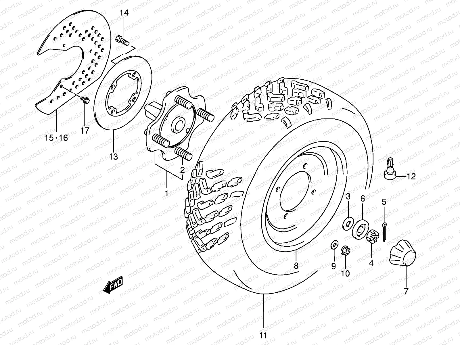 FRONT WHEEL (MODEL K2/K4)