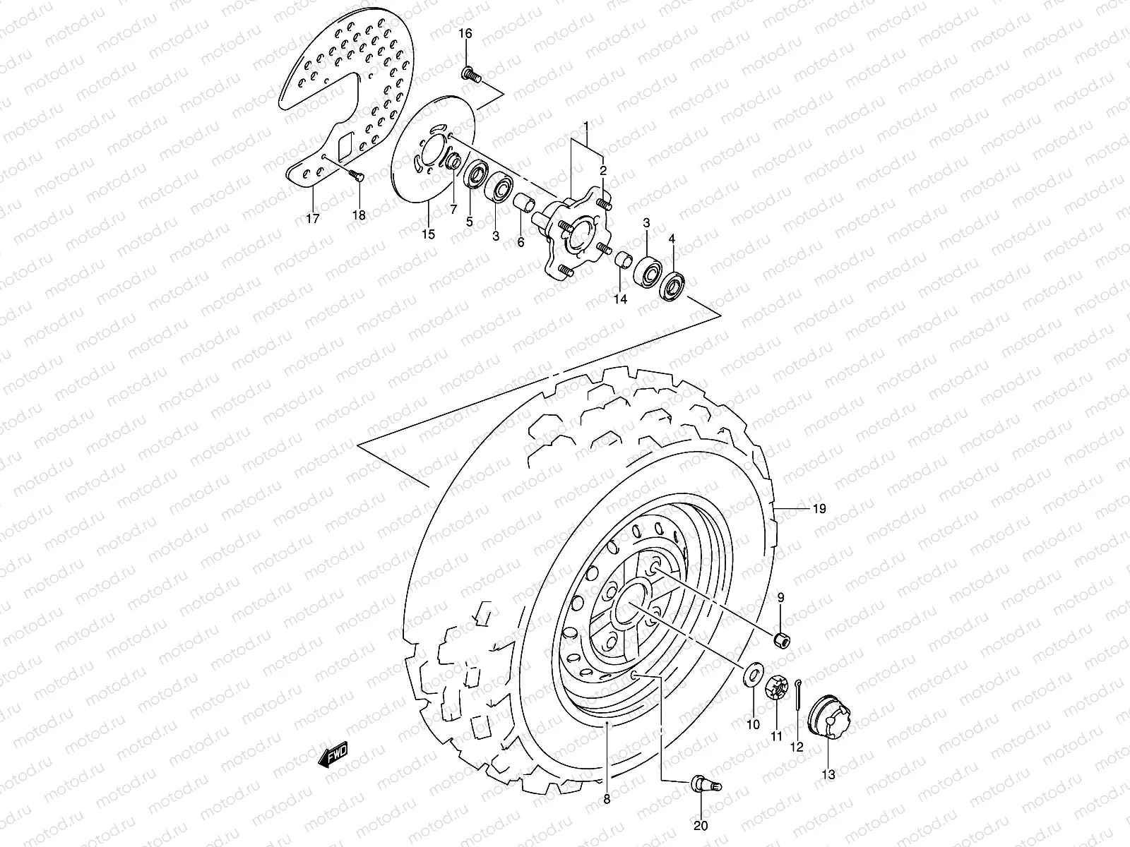 FRONT WHEEL (MODEL K4/K5/K6)