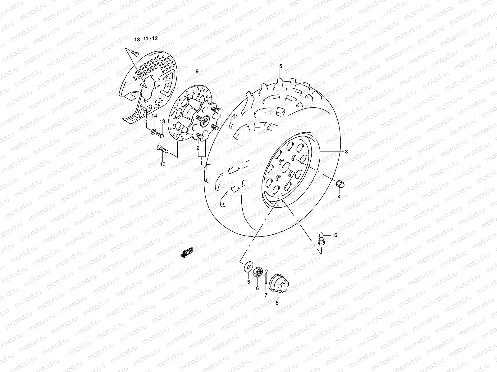 FRONT WHEEL (MODEL Y/K1/K2)