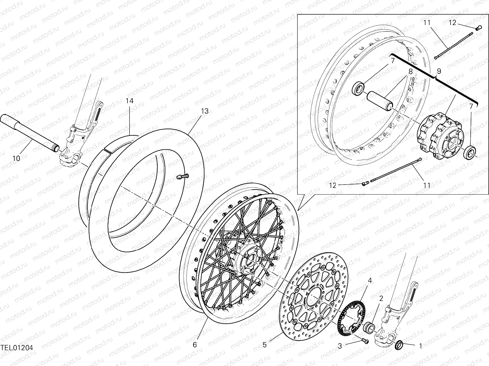 FRONT WHEEL [MOD:SCR800NS]