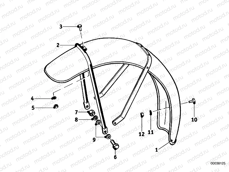 Front wheel mudguard