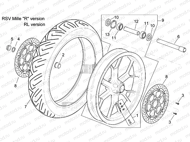 Front wheel RSV Mille 