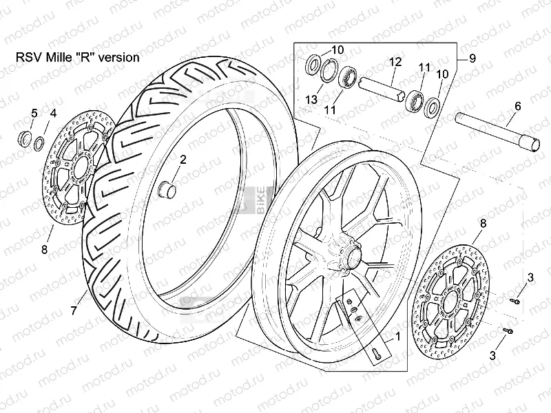 Front wheel RSV Mille 