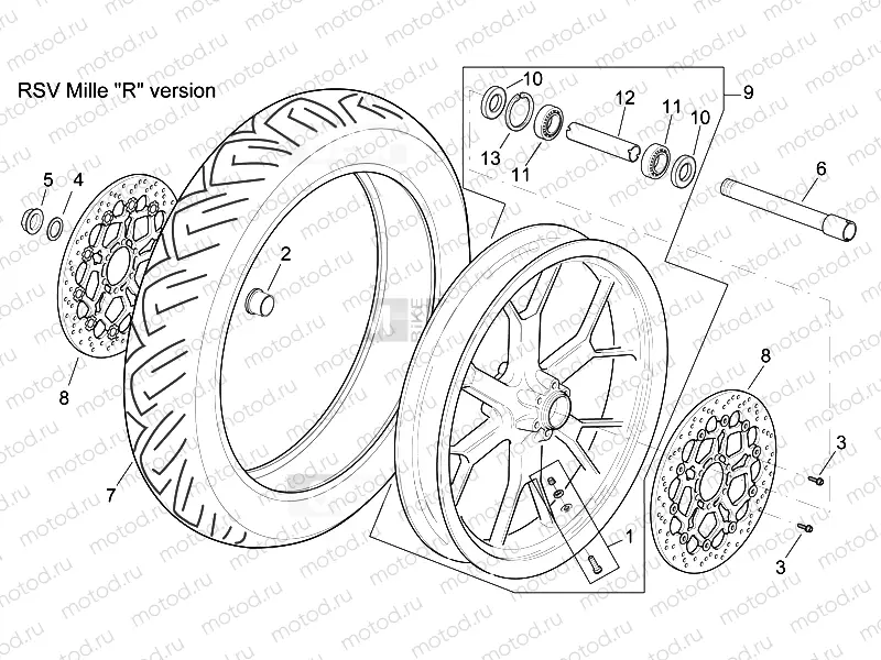 Front wheel RSV Mille 