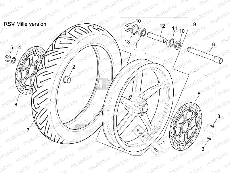 Front wheel RSV Mille Version