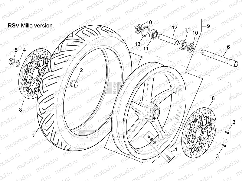 Front wheel RSV Mille Version
