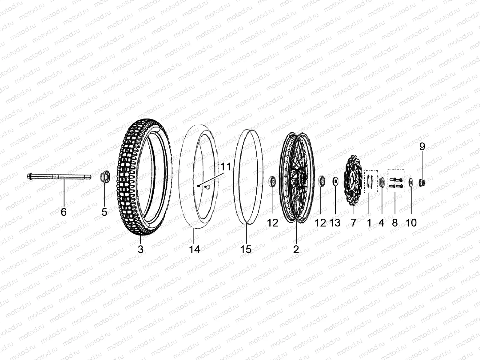 Front wheel with spokes
