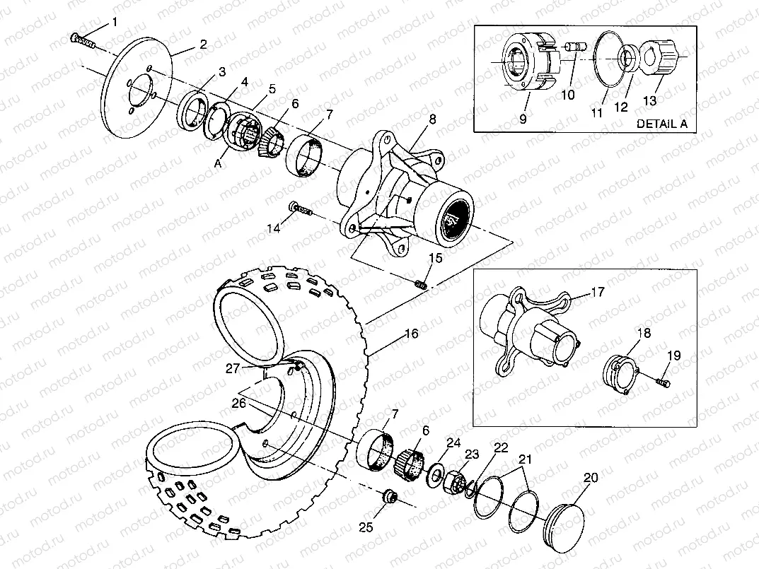 FRONT WHEEL XPLORER 400L W969140 (4935983598B006) | FRONT WHEEL XPLORER 400L W969140 (4935983598B006)