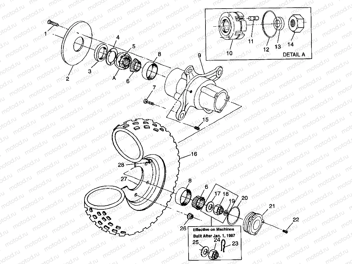 FRONT WHEEL XPLORER 400L W97CC38C (4939753975B006) | FRONT WHEEL XPLORER 400L W97CC38C (4939753975B006)