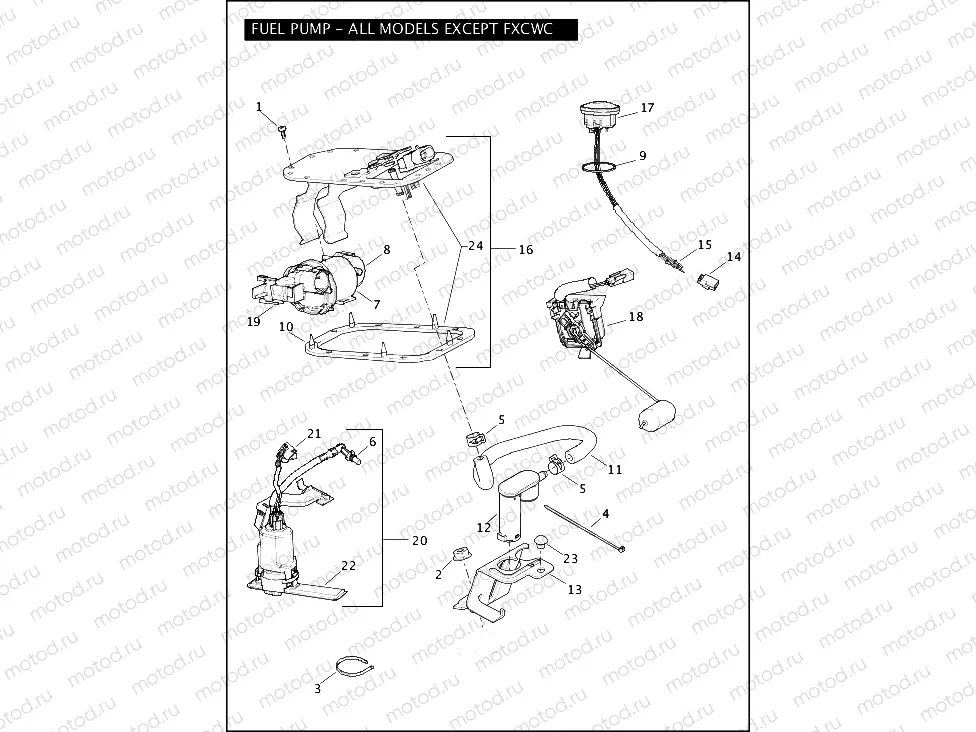 FUEL PUMP - ALL MODELS EXCEPT FXCWC