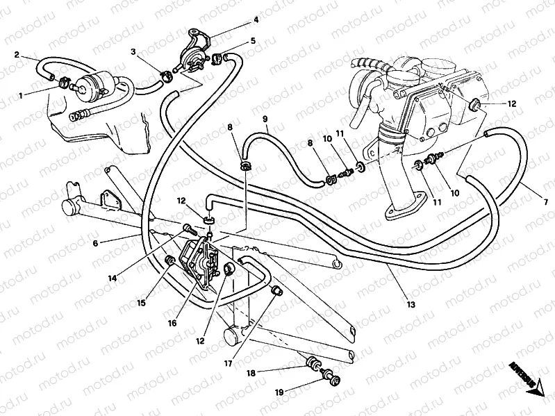 FUEL PUMP DM 009915> » INTAKE, CARBURETTOR
