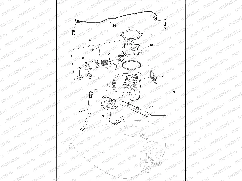 FUEL PUMP - FLHTCU, FLHTK, FLHTKL, FLHX, FLHXS, FLTRU, FLTRX AND FLTRXS (1 OF 2)