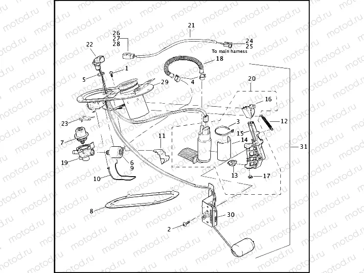FUEL PUMP, FUEL INJECTED - FLHTCUI, FLHTCI, FLHTI & FLTRI MODELS