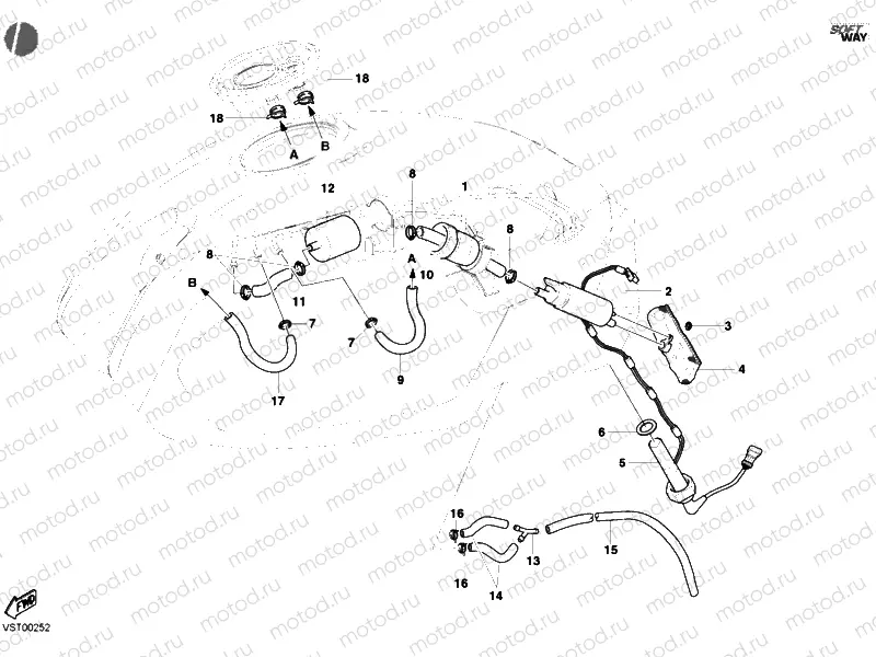 FUEL PUMP M800S & DARK AUS,JPN, SGP » INTAKE, CARBURETTOR