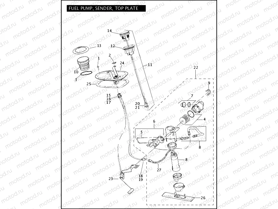 FUEL PUMP, SENDER, TOP PLATE