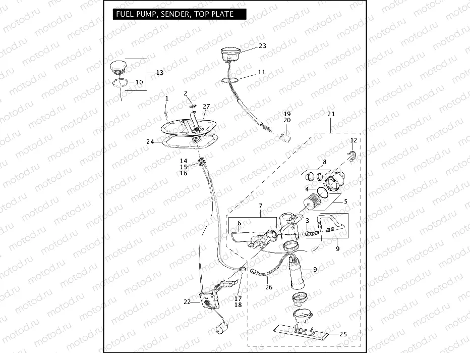 FUEL PUMP, SENDER, TOP PLATE