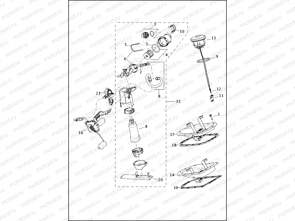 FUEL PUMP, SENDER, TOP PLATE
