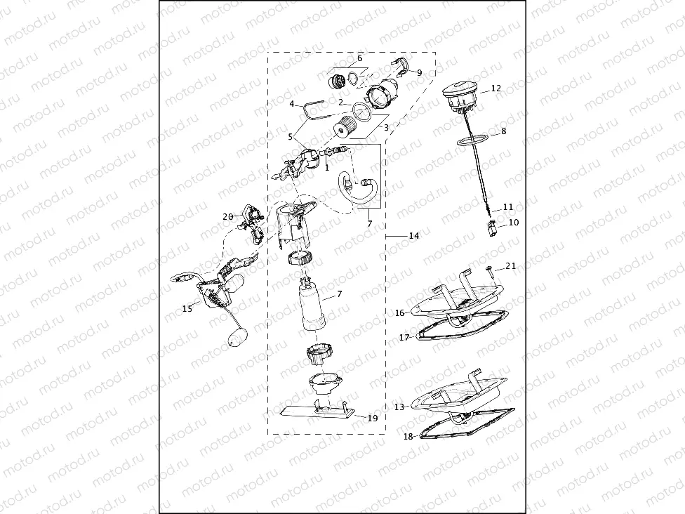 FUEL PUMP, SENDER, TOP PLATE