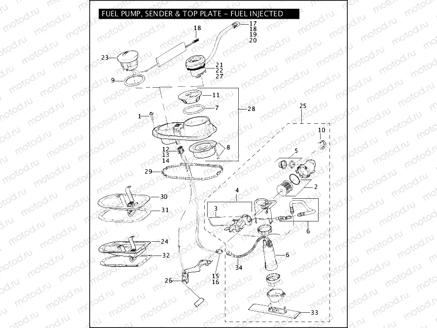 FUEL PUMP, SENDER & TOP PLATE - FUEL INJECTED