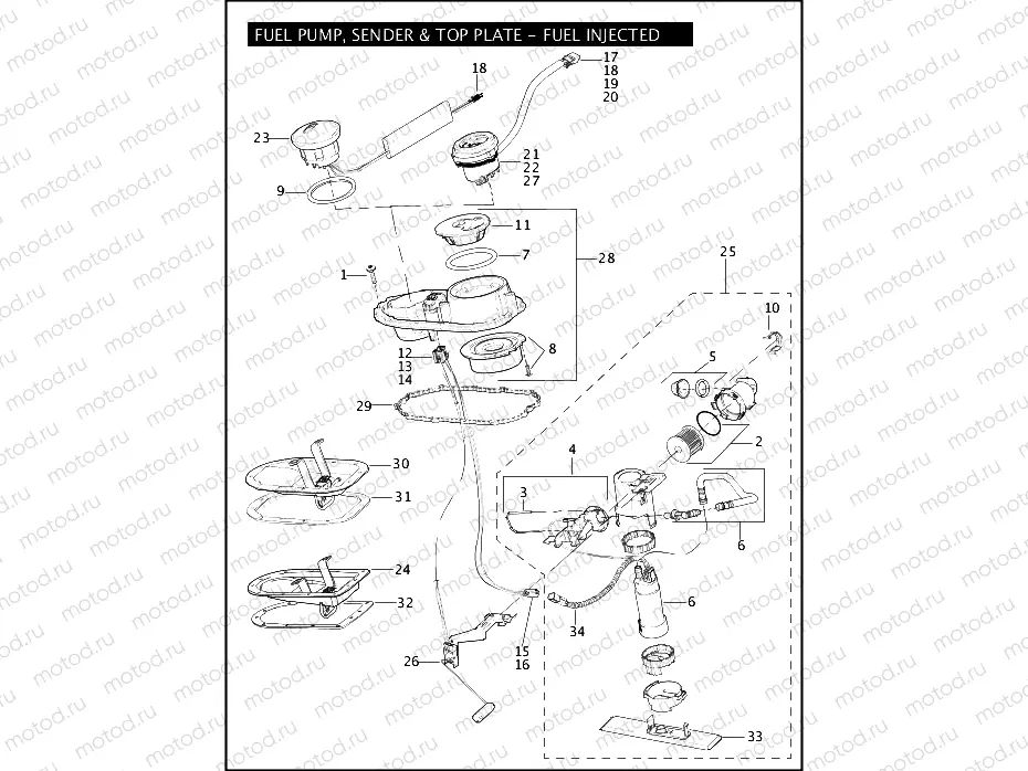 FUEL PUMP, SENDER & TOP PLATE - FUEL INJECTED