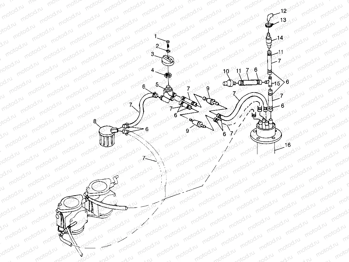 FUEL SYSTEM (DELUXE) SL 700 Deluxe B974072 and Intl. SL 700 Deluxe I974072 (4940874087A012) | FUEL SYSTEM (DELUXE) SL 700 Deluxe B974072 and Intl. SL 700 Deluxe I974072 (4940874087A012)