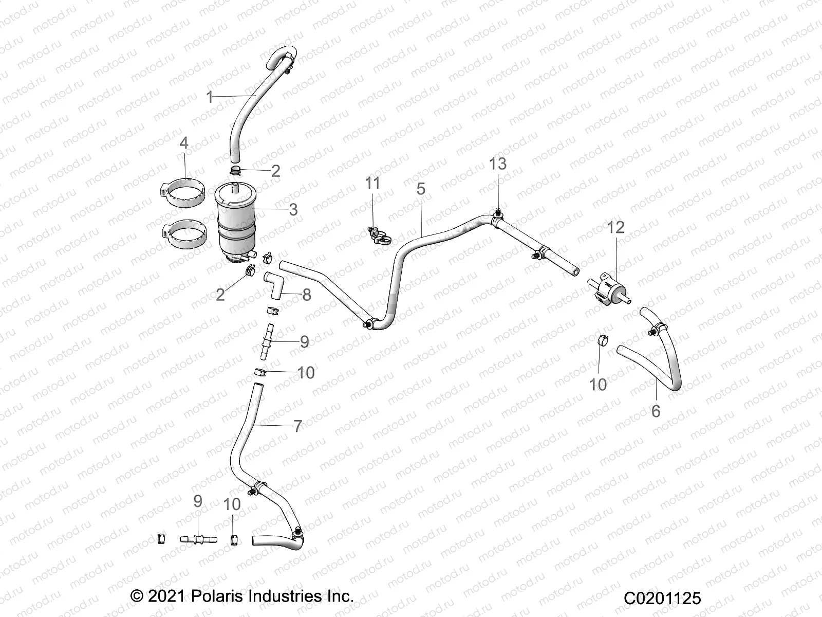 FUEL SYSTEM | FUEL SYSTEM, EVAP SYSTEM (CALIFORNIA) - Z21HCB18B2 (C0201125)