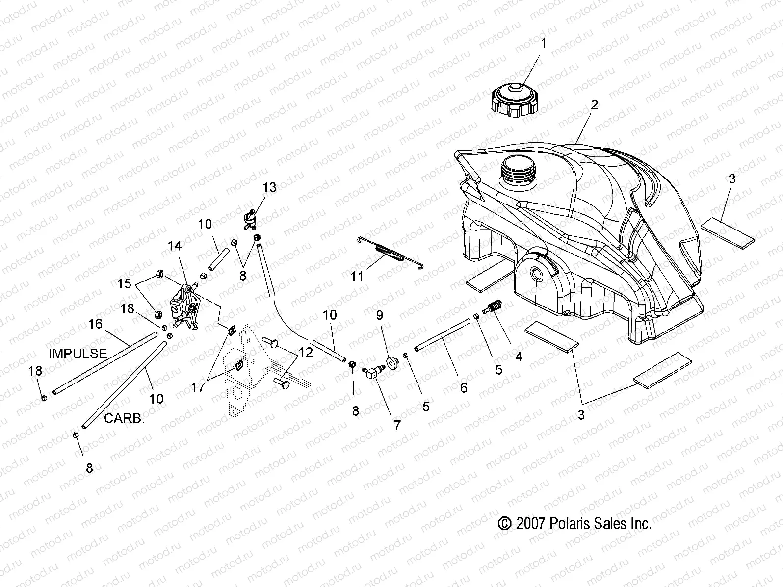 FUEL SYSTEM | FUEL SYSTEM, FUEL TANK and FUEL PUMP - S20MDX6JSA/6JEA (49SNOWFUEL11600RCR)