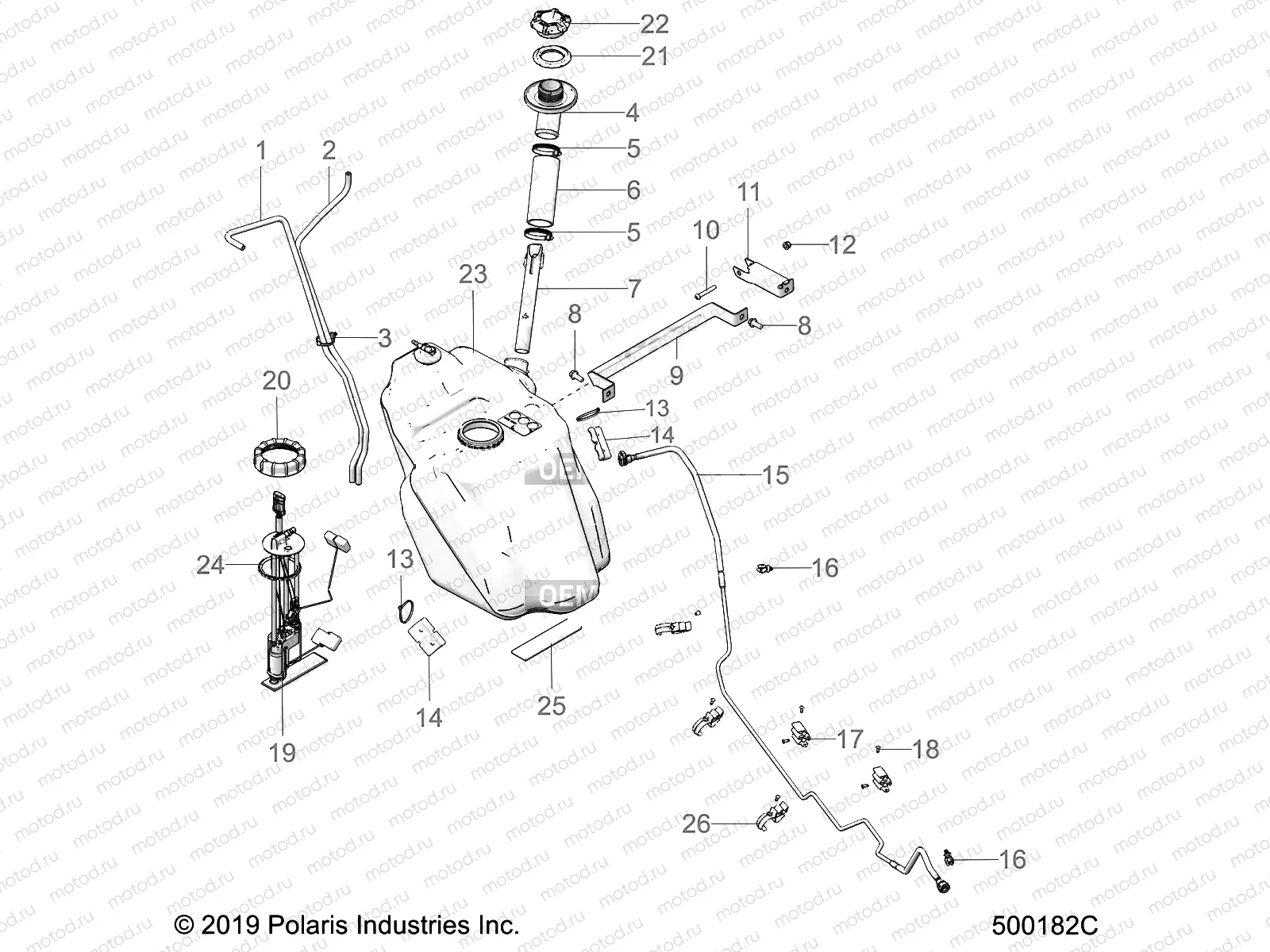 FUEL SYSTEM | FUEL SYSTEM, FUEL TANK ASM. - T21AARGB/SGD ALL OPTIONS (500182C)