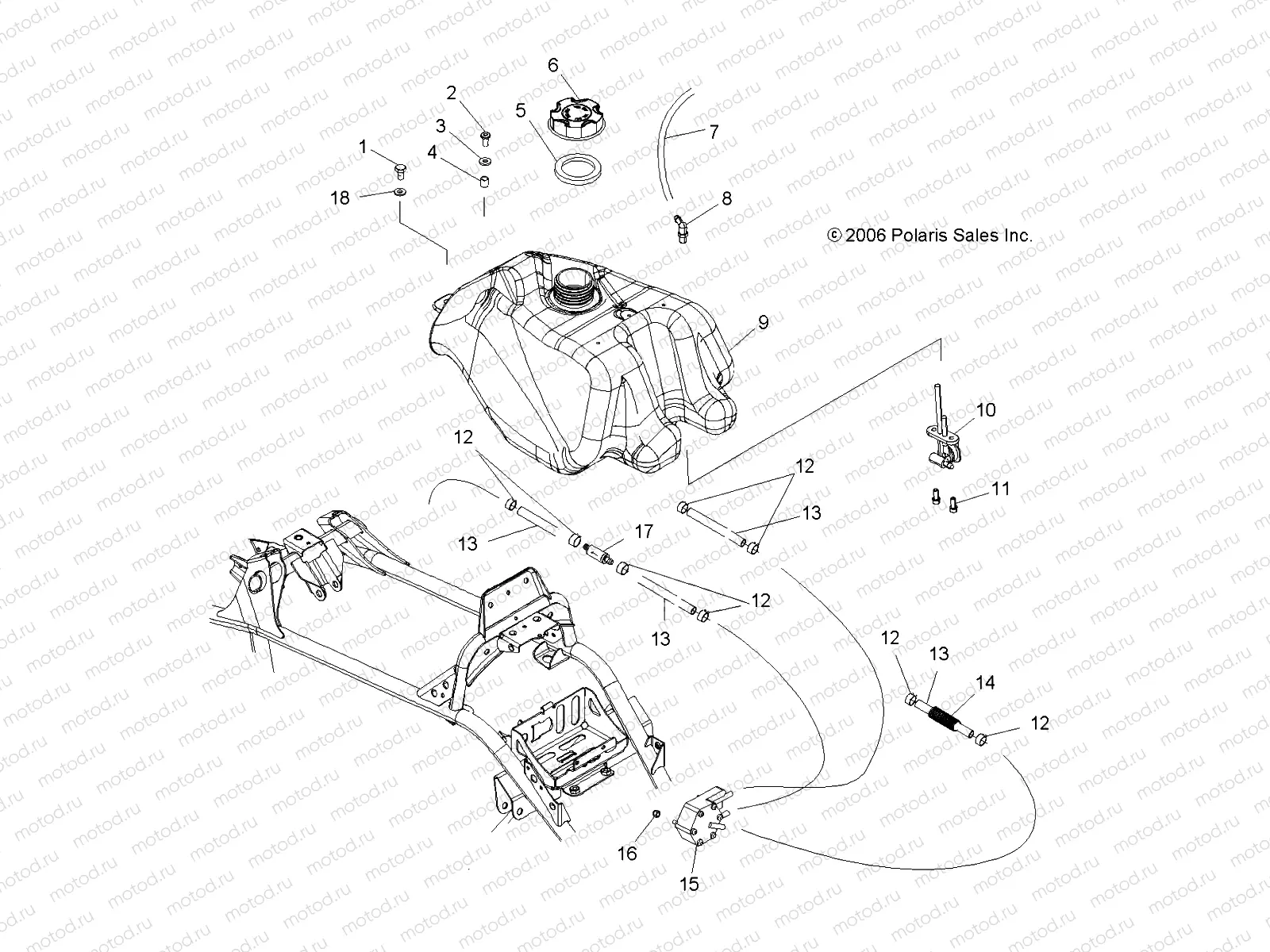 FUEL TANK - A07GP50AA/AB (49ATVFUELOUTLAW) | FUEL TANK - A07GP50AA/AB (49ATVFUELOUTLAW)