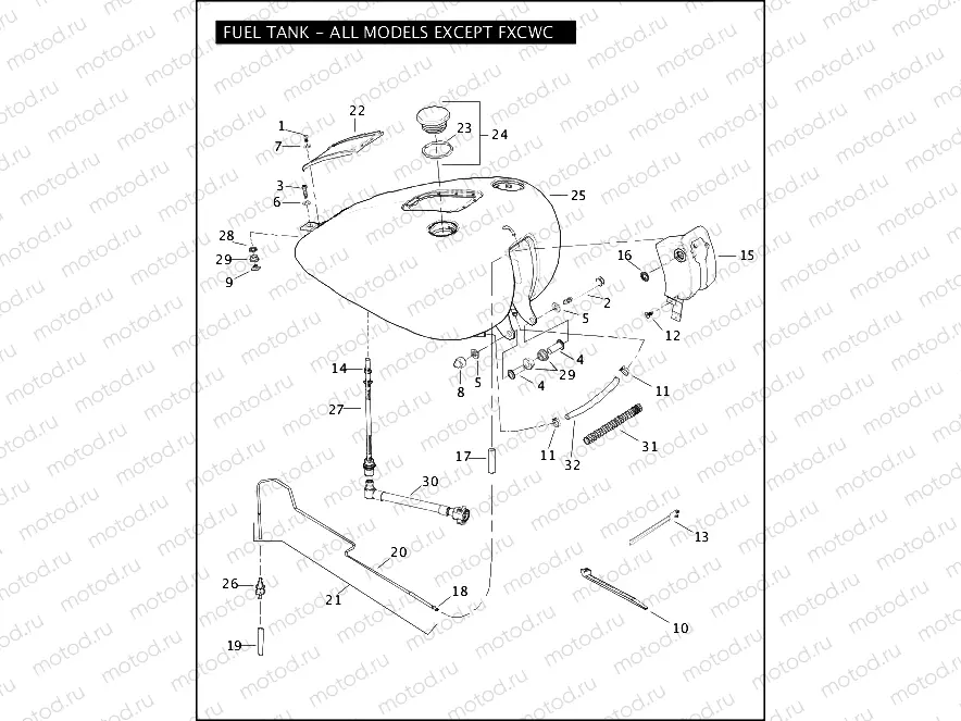 FUEL TANK - ALL MODELS EXCEPT FXCWC