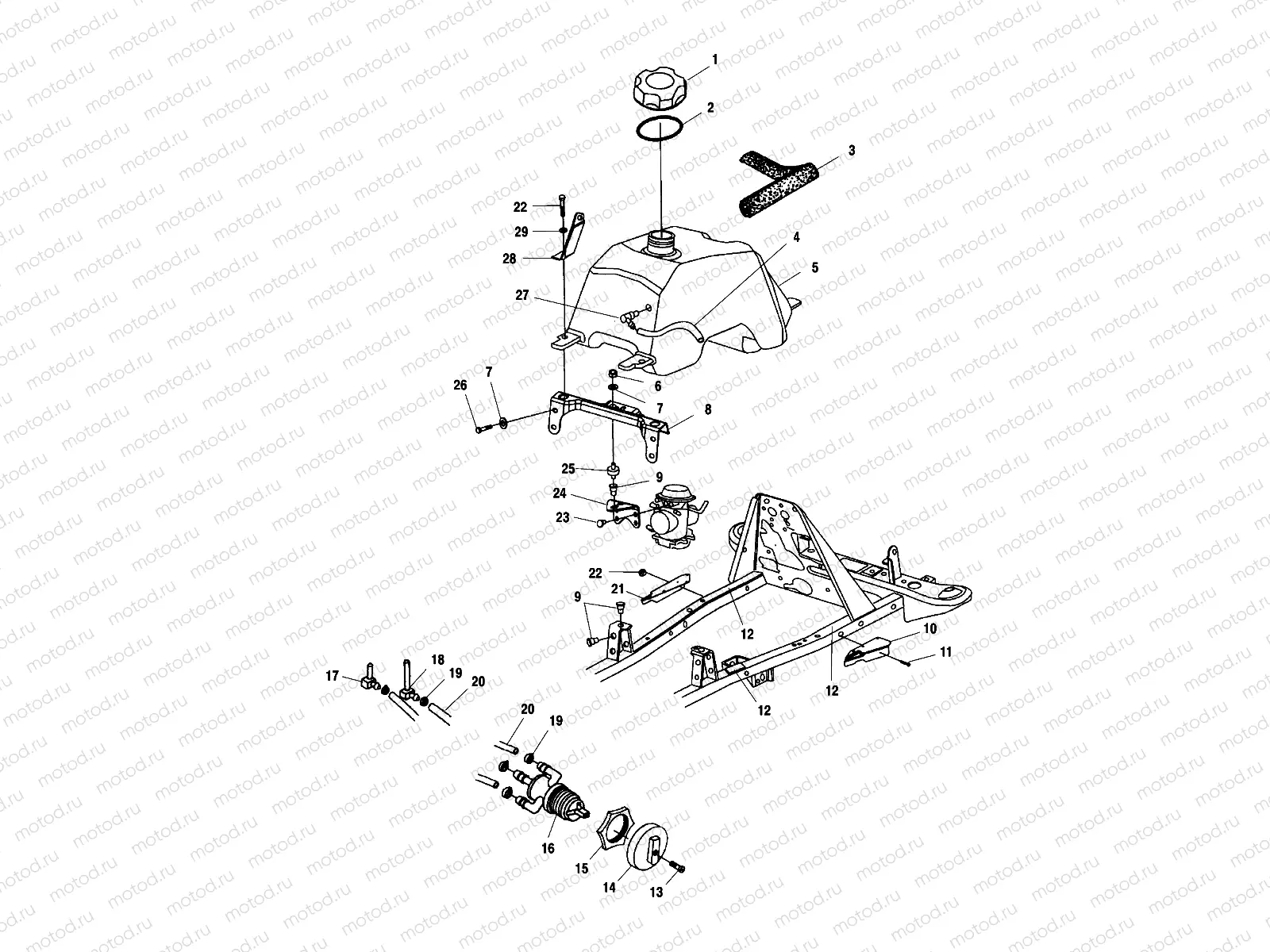FUEL TANK AND CARBURETOR MOUNTING - A02CB32AA/AB/FC (4970107010A13) | FUEL TANK AND CARBURETOR MOUNTING - A02CB32AA/AB/FC (4970107010A13)