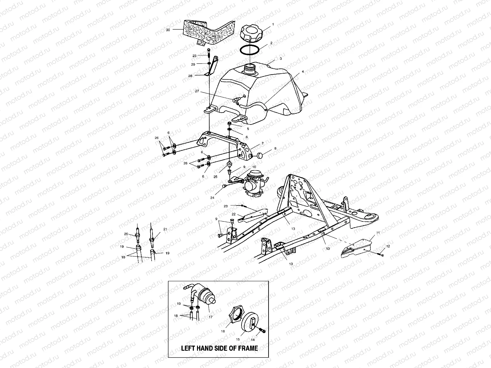 FUEL TANK and CARBURETOR MOUNTING - A02CB50FC (4974857485B01) | FUEL TANK and CARBURETOR MOUNTING - A02CB50FC (4974857485B01)